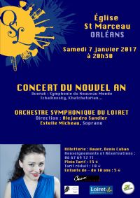 Orchestre Symphonique du Loiret: Concert du Nouvel An. Le samedi 7 janvier 2017 à Orléans. Loiret.  20H30